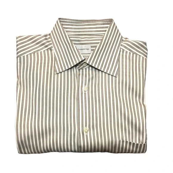 ERMENEGILDO ZEGNA Comfort Fit Long Sleeve Button Down Shirt 42/16 1/2 - Picture 2 of 8